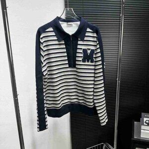 Miu Miu Navy and White Striped Women's Sweater